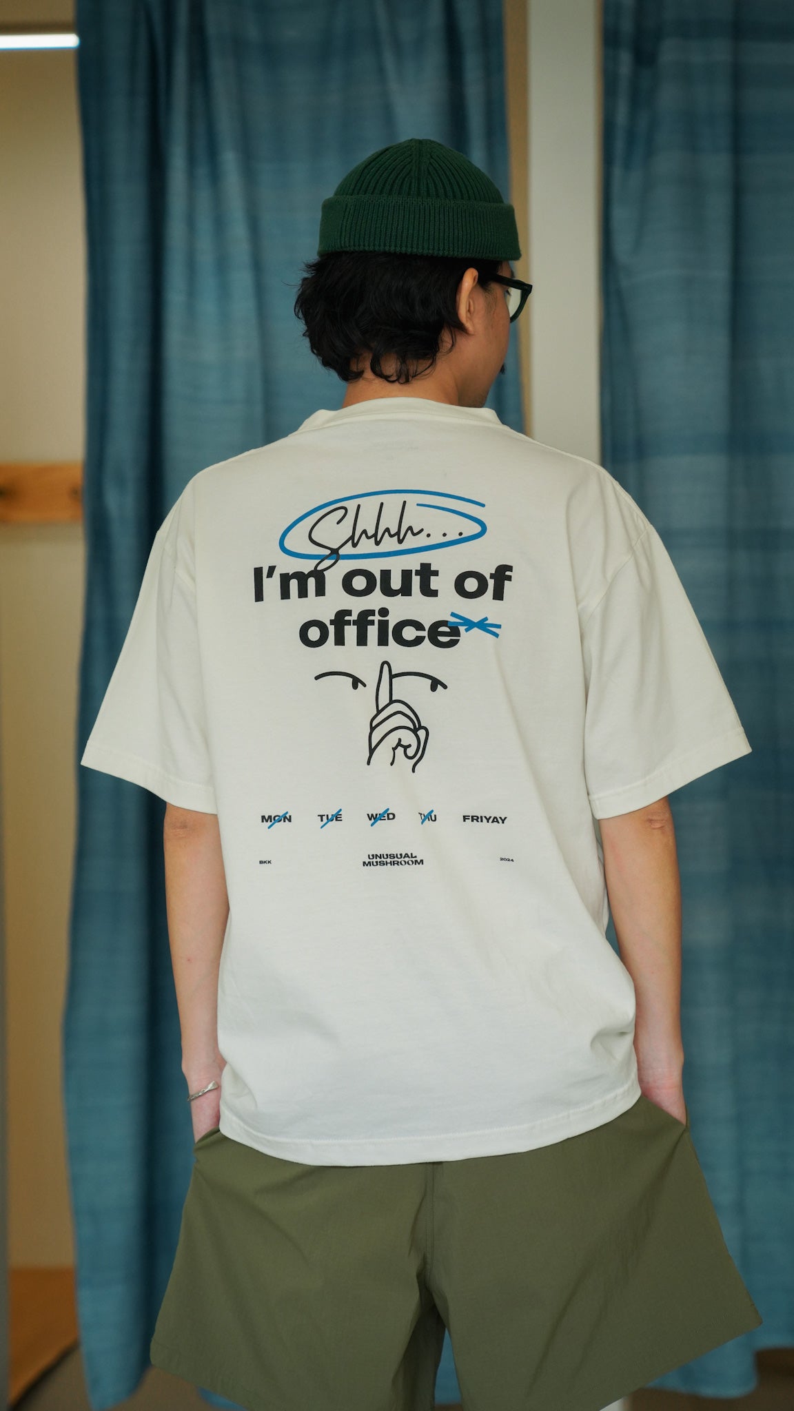 OUT OF OFFICE TEE - OFFWHITE/BLUE