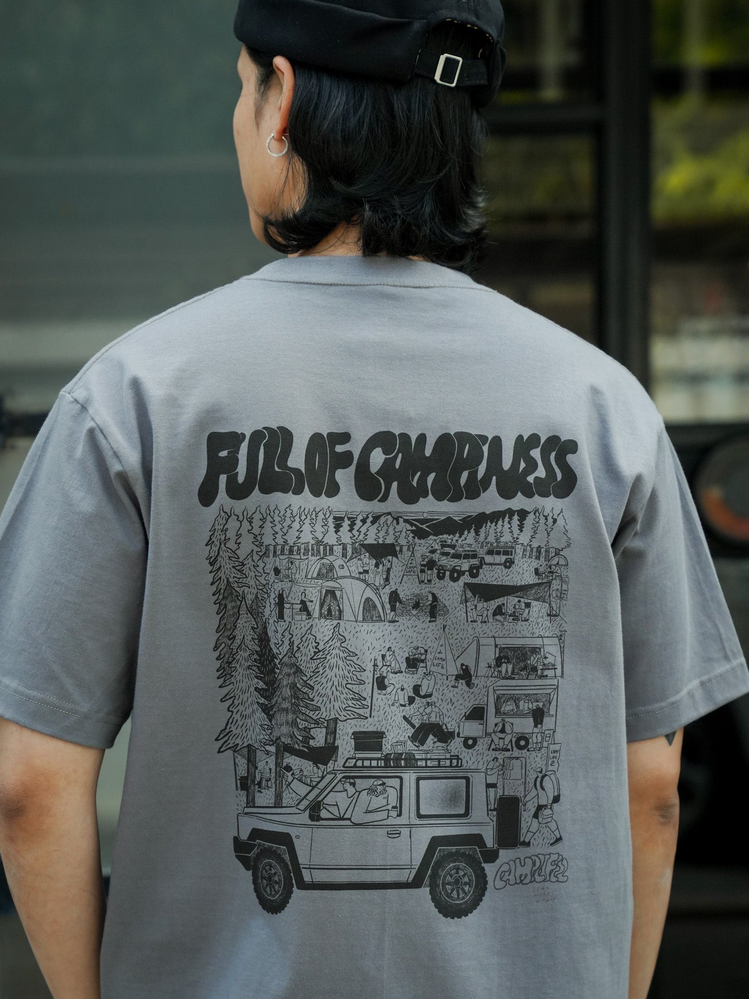 FULL OF CAMPINESS TEE - DARK GREY