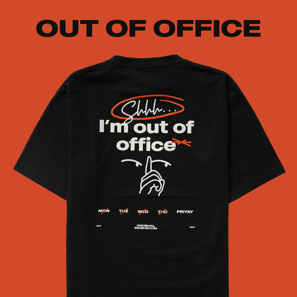 OUT OF OFFICE TEE - BLACK/ORANGE