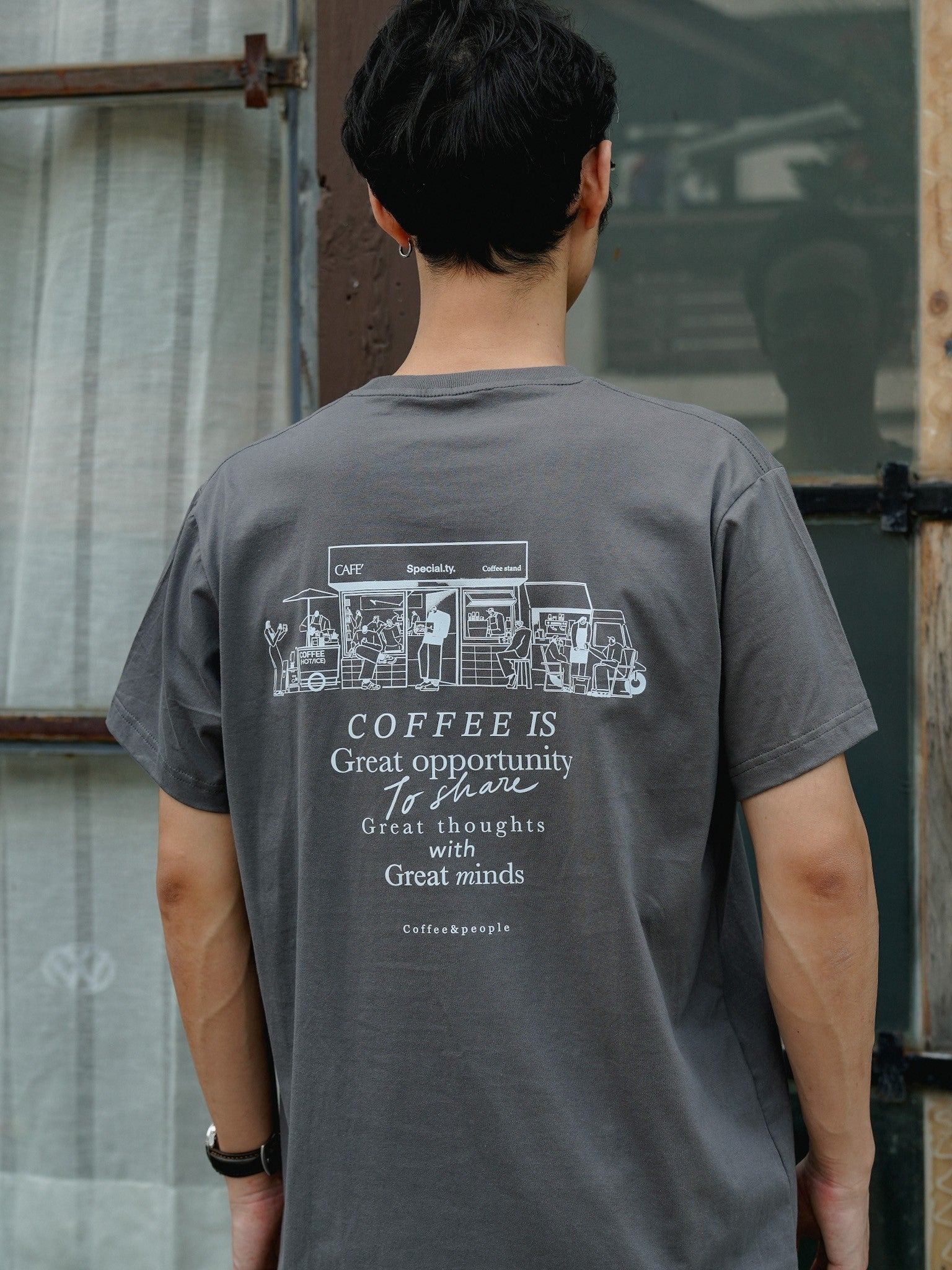 COFFEE STAND TEE - DARK GRAY