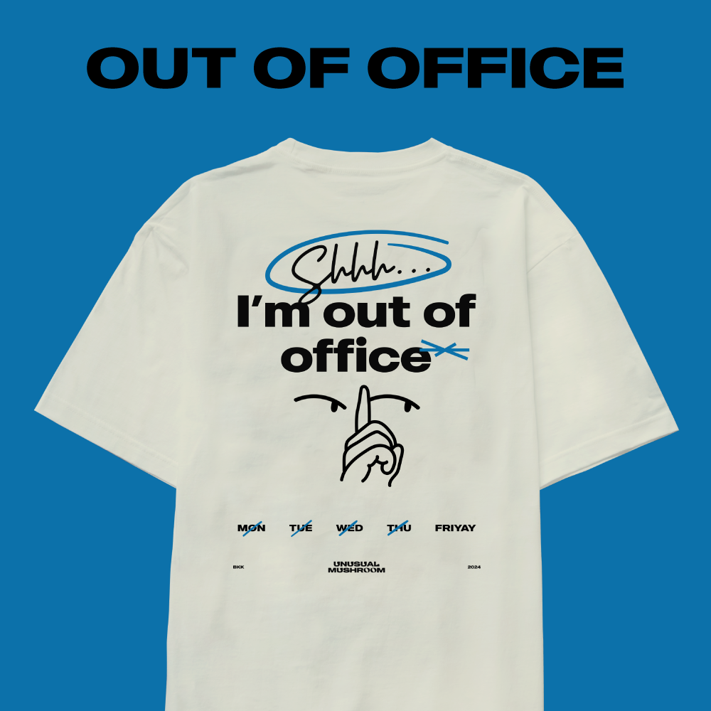 OUT OF OFFICE TEE - OFFWHITE/BLUE